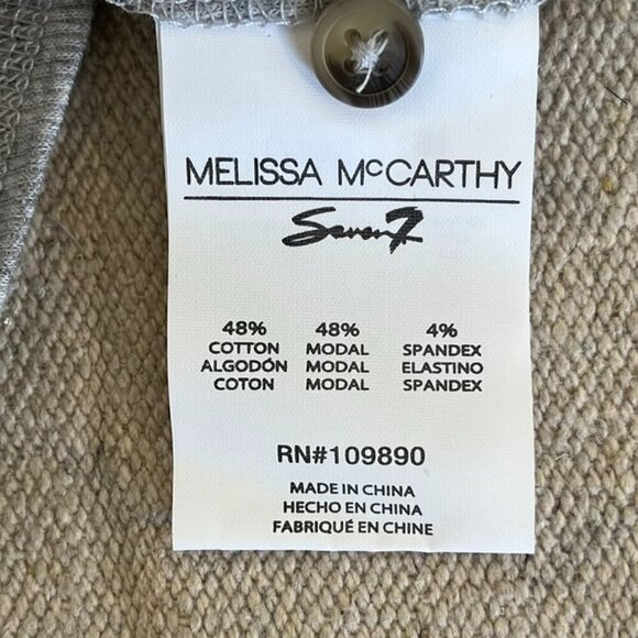 Melissa McCarthy Seven7 PLus-Size Oversized Grey Thermal Tunic Sz 3x - Picture 7 of 8